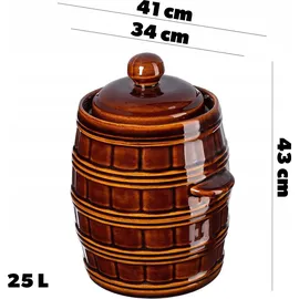 Kadax Gärbehälter "Helios", Keramiktopf mit Wasserrinne und Deckel, 25 L