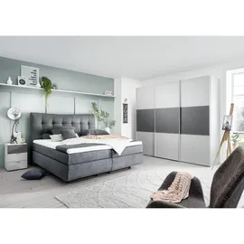 Froschkönig24 Malibu 180x200 cm Boxspringbett Anthrazit, Ausführung:Variante 2