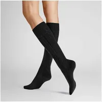 Hudson Kniestrümpfe Winter Plait schwarz