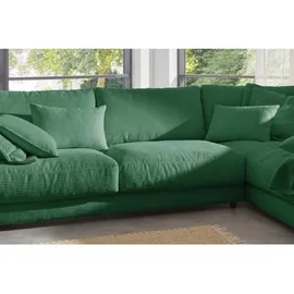 KAWOLA Ecksofa Madeline Cord Recamiere rechts smaragd