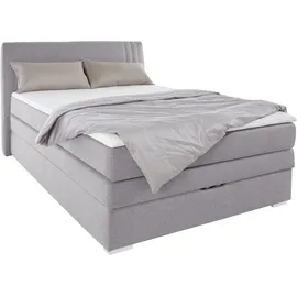 Jockenhöfer Boxspringbett JOCKENHÖFER GRUPPE ""Amira", OTTOs Choice Topseller, mit Bettkasten und Topper", grau (grau 313, 09), B:154cm L:217cm, Bezug: 100% Polyester;Topper und Matratzenspiegel: 100% Polyester, Komplettbetten, Boxspringbett, erhältlich in den
