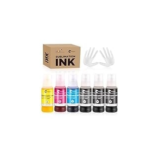 Hiipoo 600 ml 552 t552 Sublimationstinte für EcoTank ET-8500 ET-8550 Breitformat-Supertank-Drucker Wärmepresse auf T-Shirt-Bechern (6 Farben, 1 Stück, 1 C, 1 M, 1 Y, 1 GY)