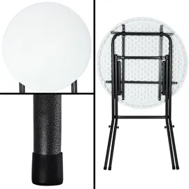 CASARIA Stehtisch Ø 72 x 110 cm weiß klappbar 2 St.