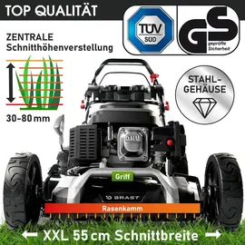 BRAST Benzin Rasenmäher 22224 ESTART SPEED 5,2 kW (7 PS)