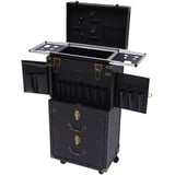 Rolling Beauty Case Kosmetikkoffer Trolley 4 Regale, Abschließbar Koffer Kosmetikkoffer Make-up Fall Friseurwagen Schönheit, Salon Gepäck Reise Veranstalter für Professionelle Visagisten