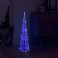VidaXL LED-Kegel Acryl Weihnachtsdeko Pyramide Blau 90 cm