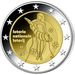 Belgien 2025: 2 Euro-Gedenkmünze "Nationale Lotterie" mit Coincard