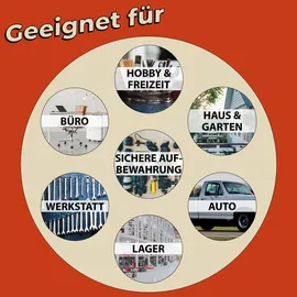Trucky Deichselbox Schwarz Werkzeugkasten Truckbox Alu Box Anhänger Kiste mit Deckel Abschließbar Alubox Transportbox Werkzeugbox Aluminium Aufbewahrungsbox D015