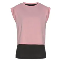LASCANA ACTIVE 2-in-1-Shirt Damen rosa-schwarz Gr.XL (48/50)