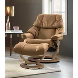 Stressless Stressless® »Reno«, (Set, Relaxsessel mit Hocker), mit Hocker, mit Classic Base, Größe S, M & L, Gestell Eiche braun