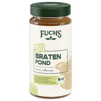 Fuchs Gewürze - Bio Braten Fond, optimale Saucenbasis für Braten, Ohne Geschmacksverstärker, Farbstoffe oder Palmfett, Zutaten aus kontrolliert biologischem Anbau, 400 ml im Glas