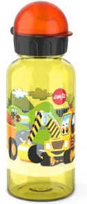 EMSA Kids Tritan Trinkflasche, 0,4 Liter, Auslaufsichere Wasserflasche frei von BPA und Schadstoffen, 1 Trinkflasche, Motiv: Baustelle