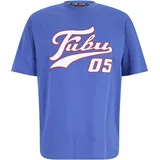 FUBU T-Shirt "Fubu FBMQ12111BLU Fubu Varsity T-Shirt", Herren, Gr. S, blau, weiß, rot, 100% Baumwolle, bedruckt, loose fit, Rundhals, Shirts T-Shirt