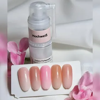 Ombre Spray SET: je 8g Ombre Puder Intense Pink & Hochweiss in spezieller Sprühflasche Babyboomer Fingernägel
