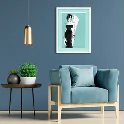 queence Bild mit Rahmen »Skizze, Mode, türkis«, Bilder von Frauen-Fashion-Frau-Mode-Modebilder, (1 St.), Poster mit buntem Acrylglas Passepartout queence Farbe Rahmen: weiß + Farbe Bild(er): türkis