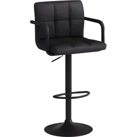 Woltu Barhocker Barstuhl Tresenhocker Bistrohocker Designer Hocker mit Rückenlehne, Kunstleder in Antiklederoptik Stahl Anthrazit