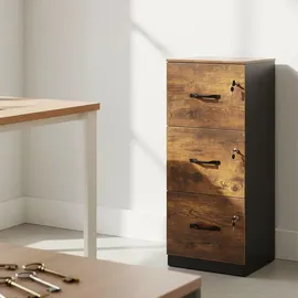 Relaxdays Aktenschrank 103 x 40 x 40 cm schwarz/braun