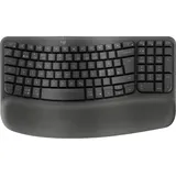 Logitech Wave Keys, Volle Groeße (100%), RF Wireless + Bluetooth, Membran Key Switch, QWERTY, Graphit