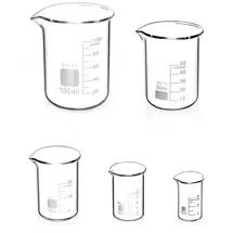 luxuskollektion Abgestufte Messbecher Glas Set 5ml 10ml 25ml 50ml 100ml Labor Küche