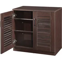 [en.casa] Schuhschrank Løten 63x36x62cm mit drei Ablagen Wenge -