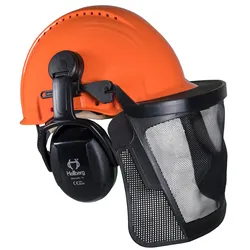 Kopfschutz-Kombination G3000D mit Nylon-Netzvisier und Gehörschutz Secure 1