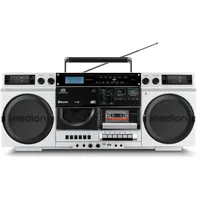 MEDION P66538 Kassettenrecorder (Retro Ghettoblaster mit CD-Player, 80er, groß, USB, SD, CD, Kassetten MC, DAB+ Radio Teleskopantenne, Bluetooth, Kassettendeck, Aufnahmefunktion, Batteriebetrieben)