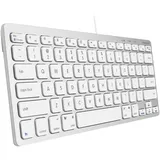 Macally SLIMKEYCA, kompakte USB -A-Tastatur für Mac, US QWERTY Tasten-Layout