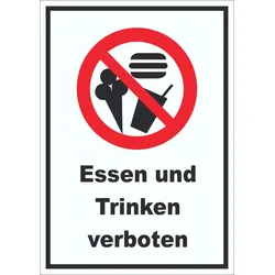 Essen und Trinken verboten Aufkleber A8 (52x74mm)