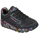 SKECHERS Mädchen Uno Lite Lovely Luv Sneaker, Black Synthetic Multi Trim, 35 EU