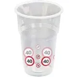 Folat 10 TRINKBECHER Motiv VERKEHRSZEICHEN 40.Geburtstag Plastik