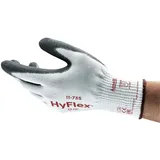 Ansell HyFlex 11-735 Schnittfester Arbeitshandschuhe, Mechanikschutz, Abriebfest und Erweiterte Griffsicherheit, Industrie PSA, Grau/Schwarz, Größe M (12 Paar)