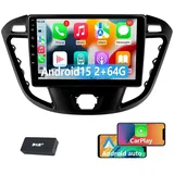 ESSGOO 64G DAB+ Für Ford Transit Custom 2012-2023 Carplay Android15 GPS NAVI Autoradio (DAB+ (optional), RDS, FM, 2+64GB(optional), Carplay Android Auto Bluetooth EQ USB GPS Navi WIFI Touchscreen) schwarz