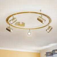 LINDBY Berisha LED-Deckenlampe, 6-flammig, nickel
