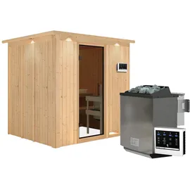 Karibu Sodin inkl. 9 kW Bio-Kombiofen + int. Steuerung + Dachkranz