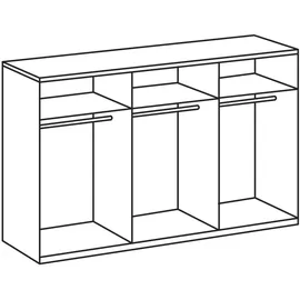 MID.YOU Schwebetürenschrank Graphit, Grau, Schwarz, Glas, 270x208x65 cm, BQ - Bündnis für Qualität, Made in Germany, DIN EN ISO 9001, umfangreiches Zubehör erhältlich, in verschiedenen Größen erhältlich, Schlafzimmer, Kleiderschränke, Schwebetürenschränke