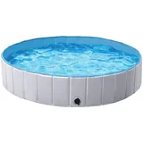 Hundepool Schwimmbad Hundeplanschbecken 140 x 30 cm Hundebad Hundepool Haustierpool Wasserbad pvc Rutschfest mit Ablassventil - Yaheetech