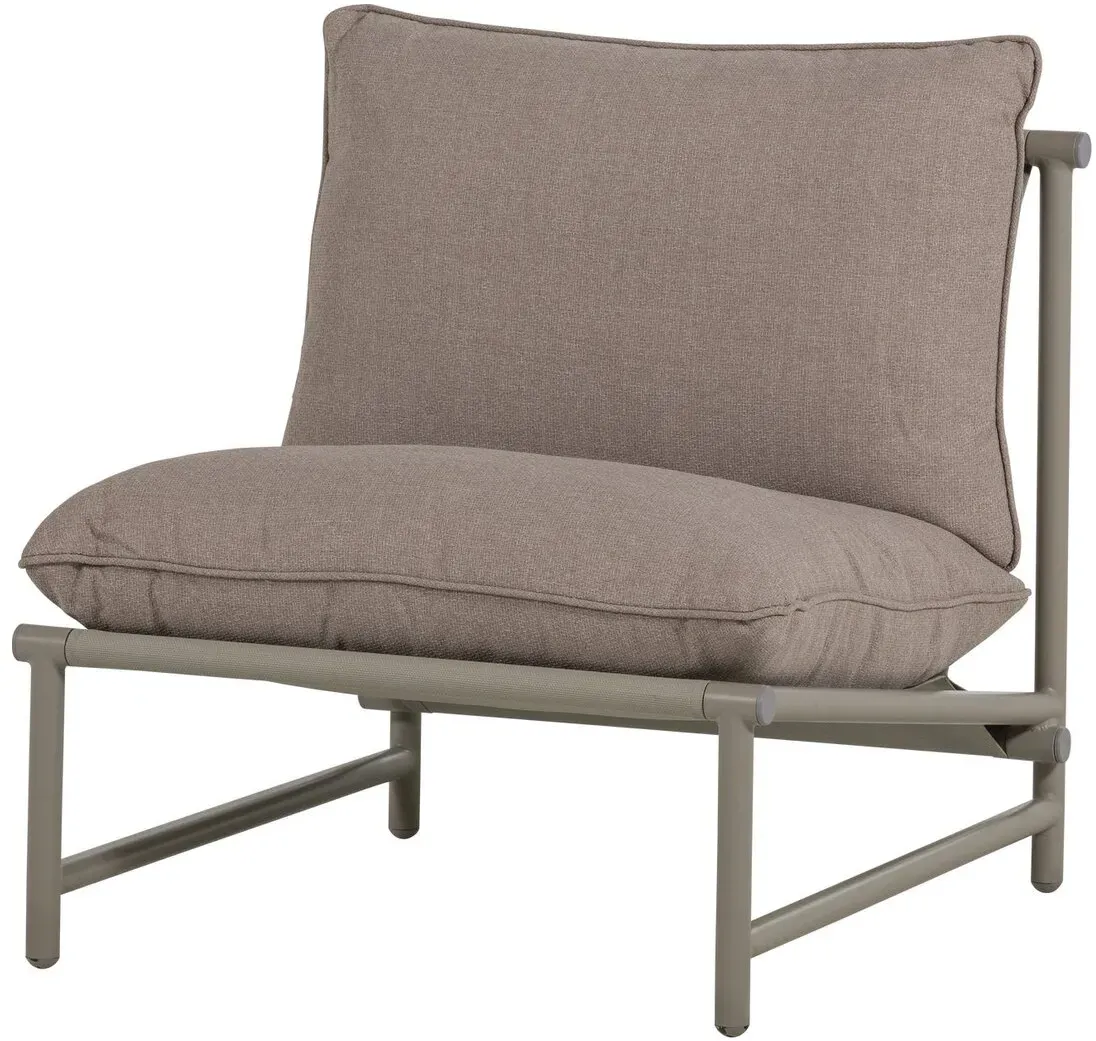 Gartensessel Elvo - Aluminium & Olefin-Stoff, Sand