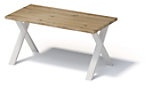 Bisley Fortis Table Regular, 1600 x 800 mm, gerade Kante, geölte Oberfläche, X-Gestell, Oberfläche: P natürlich / Gestellfarbe: 396 verkehrsweiß