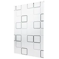 KS Handel 24 Basic Duschrollo 180x240 cm breit Modell Quadro hellgrau schwarz Duschvorhang