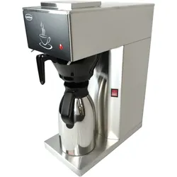 Kaffeemaschine inkl. 2 Liter Thermoskanne | HxBxT 53x20,5x40,5cm | Edelstahl + CHEFGASTRO Geschirrtuch