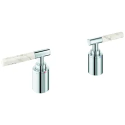 Hebelgriffe Atrio Private Collection 48464, Material: White Attica Caesarstone Quarzverbundwerkstoff, für 25224, chrom