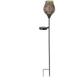 Haushalt International LED Solar Gartenstecker aus Metall mit Flackereffekt 70477