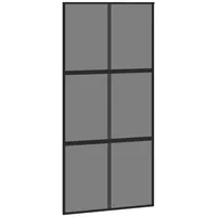 vidaXL Schiebetür Schwarz 102,5x205 cm Hartglas und Aluminium