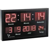 Lunartec Funkuhr: LED-Funk-Tisch- und Wanduhr mit Datum und Temperatur, 412 rote LEDs (Funkwanduhr, Jumbo Uhr, DCF)