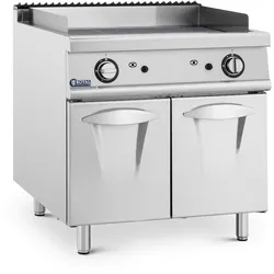 Royal Catering Gas-Grillplatte - 12 kW - geriffelt - 50 - 300 °C - Propangas / LPG / Erdgas - Unterschrank -