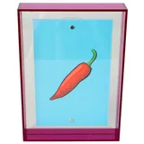 Queence Neon-Pink Bilderrahmen mit Magnetbefestigung und Switchfunktion als Hoch- oder Querformat 13,5x18,5 cm / 18,5x13,5 cm Neonrahmen aus 3 mm Acrylglas Designerrahmen (Pink, 13,5x18,5 cm)