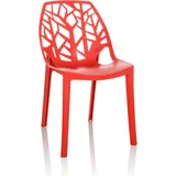 HJH Office Gartenstühle, ARTIFO TRI Kunststoff Esszimmerstuhl Indoor und Outdoor Stuhl Rot