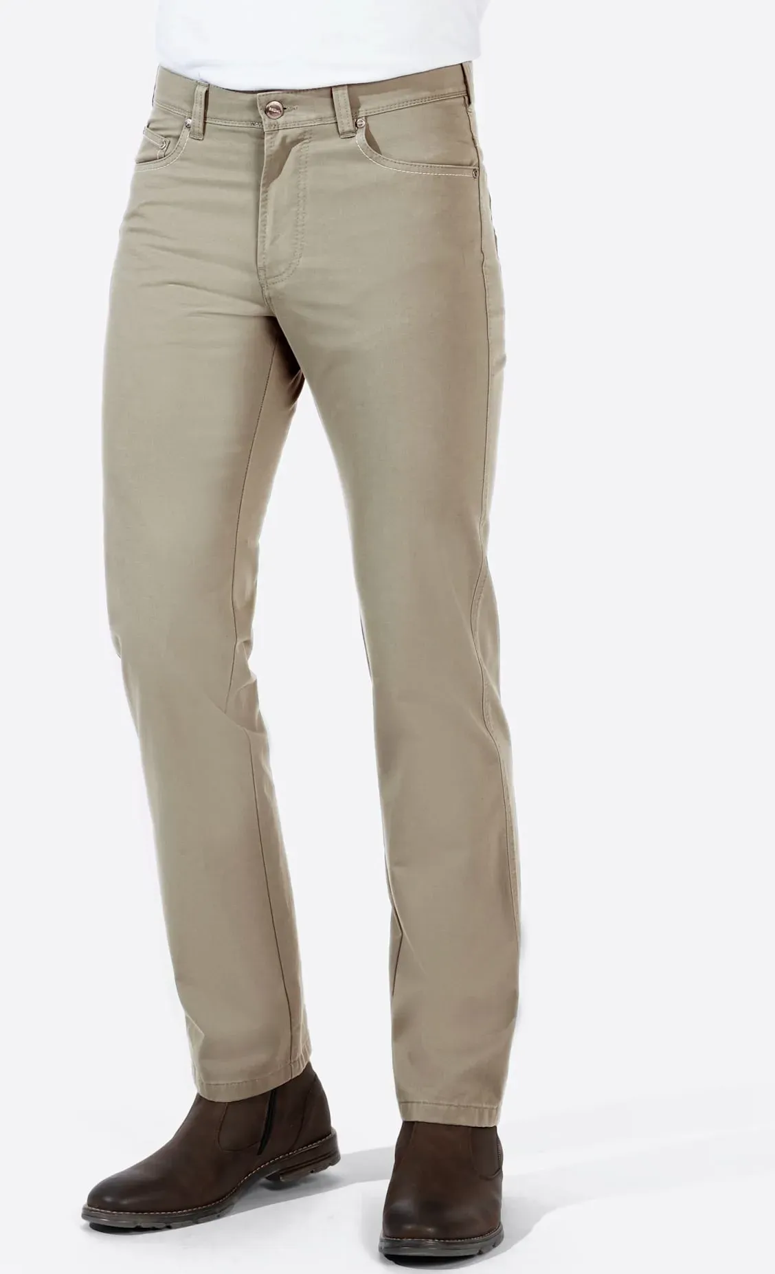 5-Pocket-Hose BRÜHL, Herren, Gr. 31, Unterbauchgrößen, beige (sesam), 97% Baumwolle, 3% Elasthan, unifarben, lang, Hosen 5-Pocket-Hose