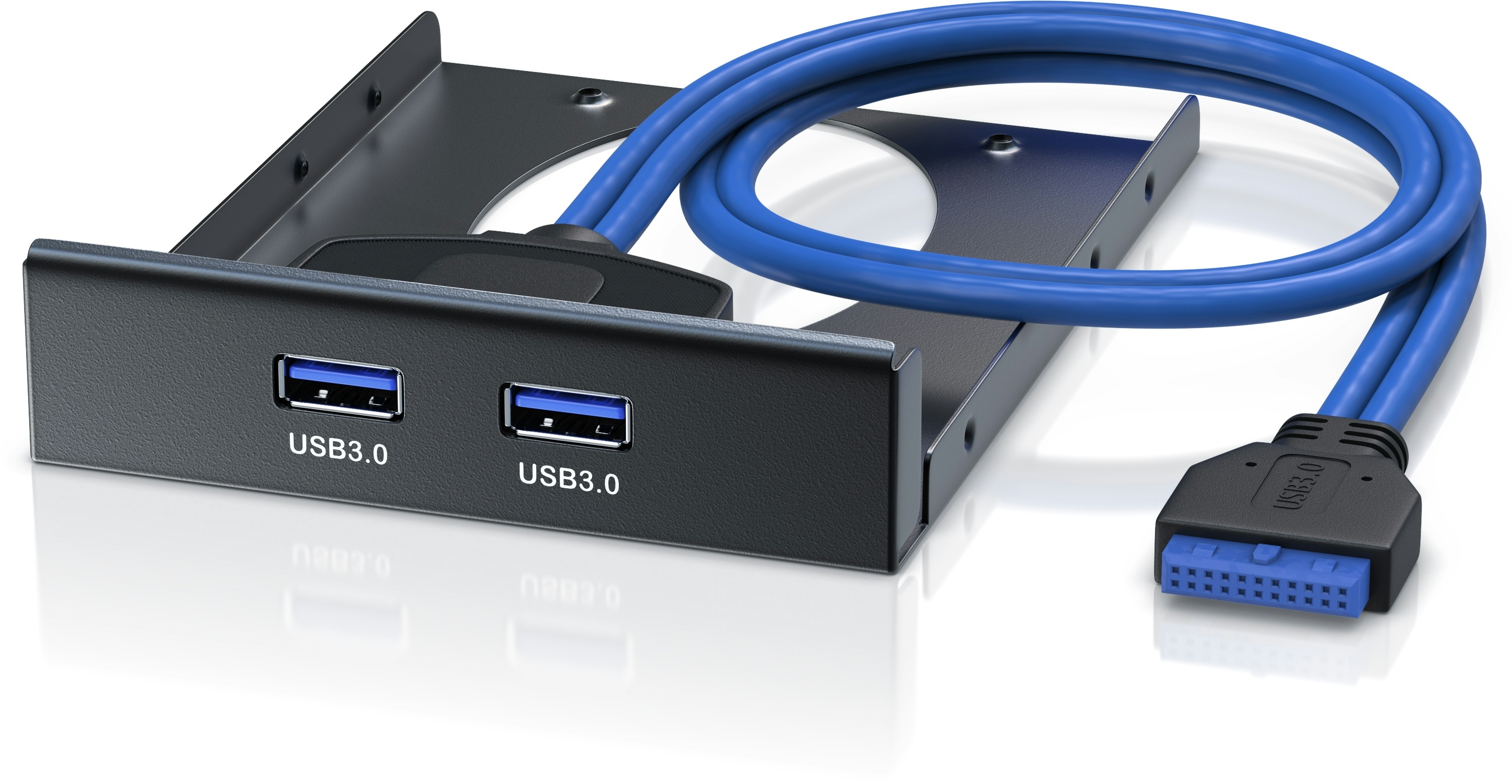 CSL USB 3.0 2-Port Frontpanel für 3,5 Laufwerkschächte - 2x USB 3.0 Buchse Typ A  bis zu 5Gb/s