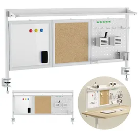 Ergo Office Tafel ER-300 Schreibtisch-Organizer mit Korkplatte und Magnetplatte Weiß